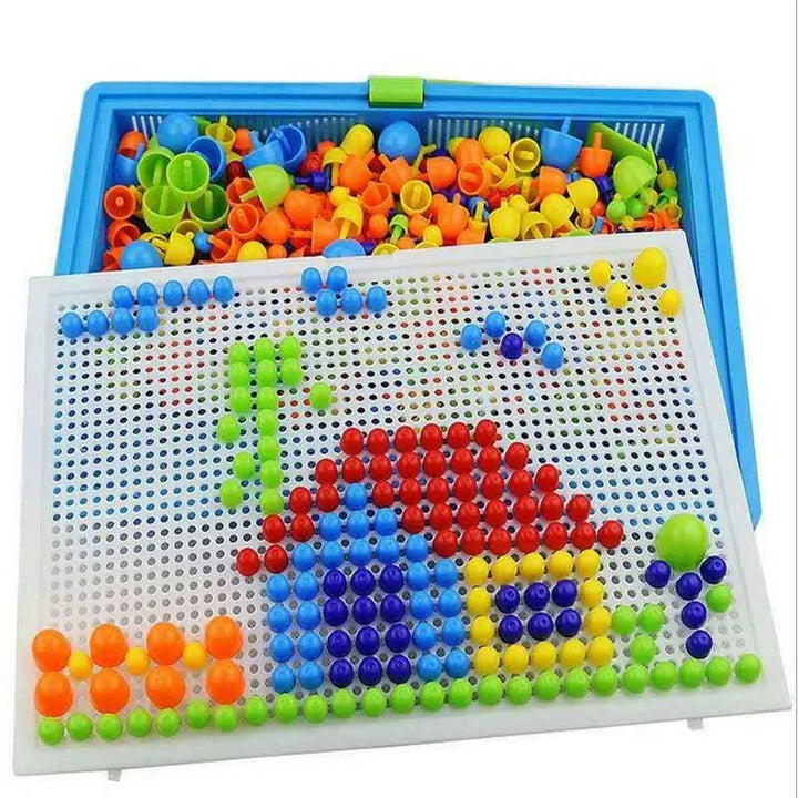 Kids Puzzle Toy Peg Board Set with Storage Stem Fine Motor Skills