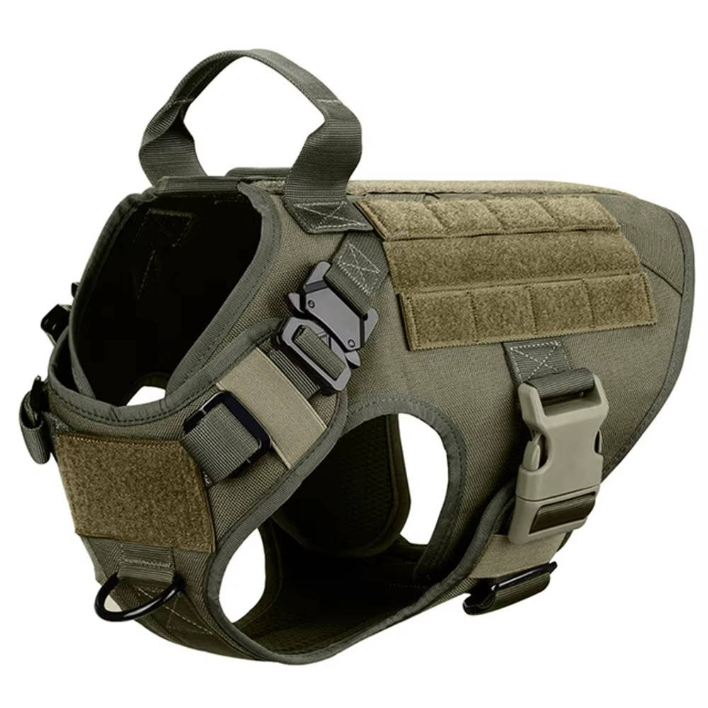 Adjustable Tactical Dog Vest Harness with Collar and Leash for Medium