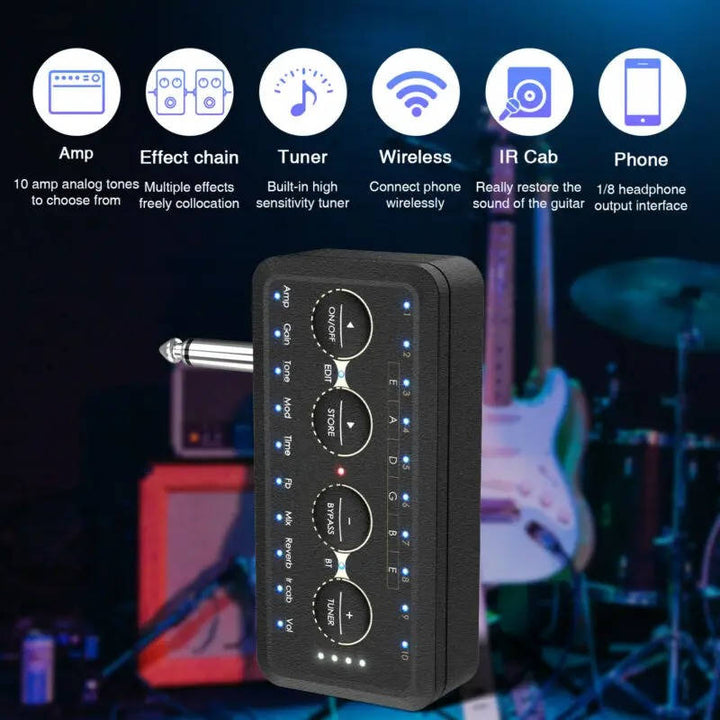 Portable Guitar Headphone Amplifier Mini Plug-In for Acoustic Bass