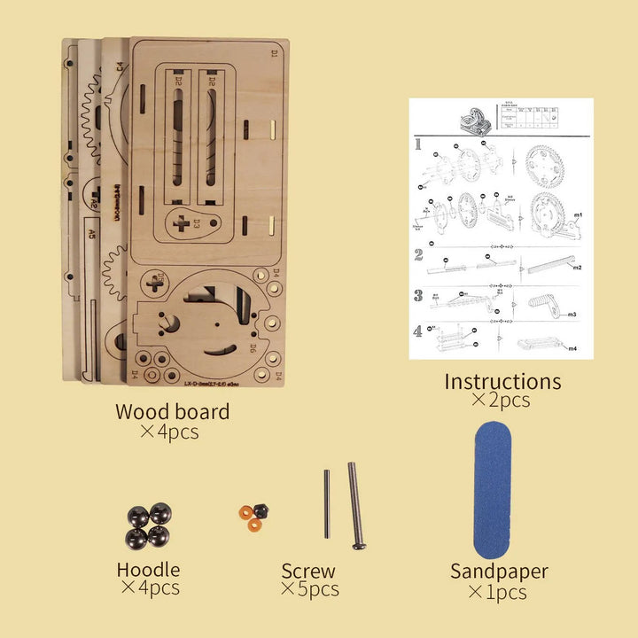 Adult Wooden Marble Run 3D Puzzle Mechanical Building Kit