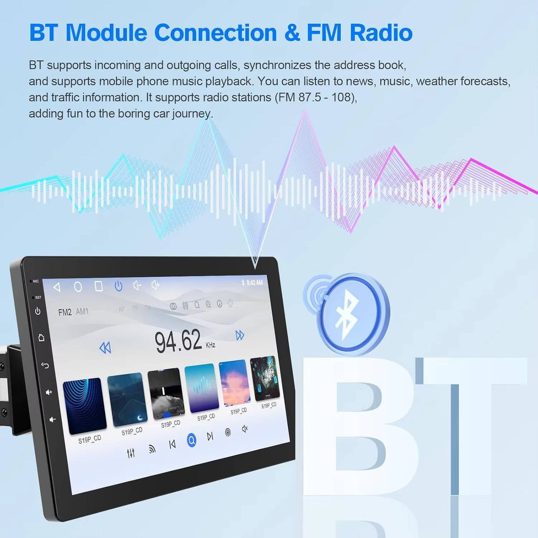 Car Stereo with Rotating Touch Screen Bluetooth and Backup Camera