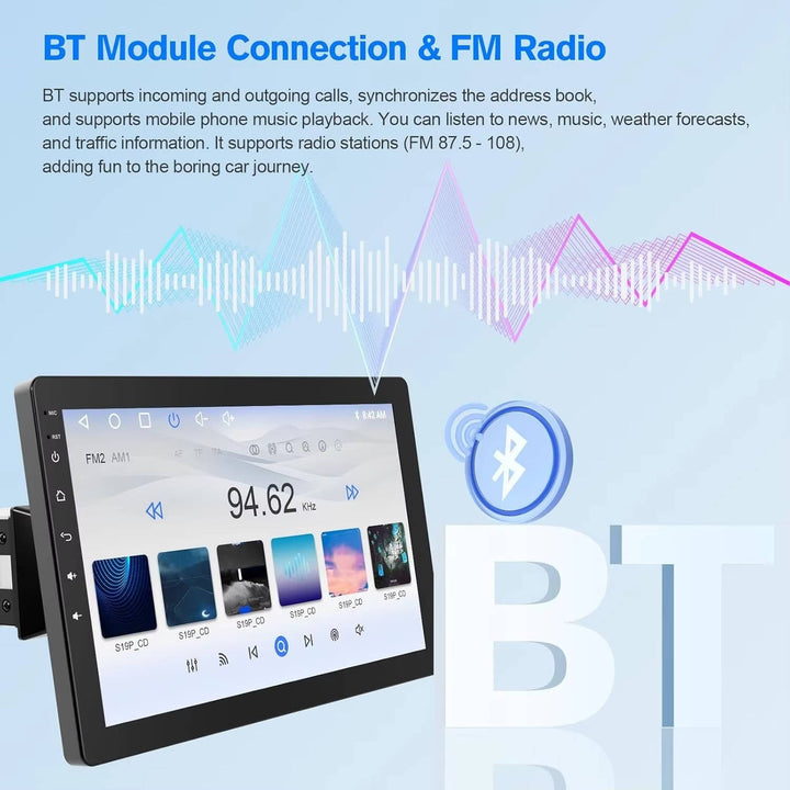 Car Stereo with Rotating Touch Screen Bluetooth and Backup Camera