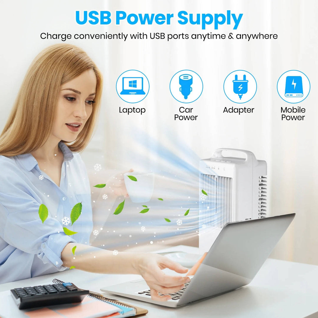 Personal USB Air Cooling Fan Mini Desktop with Adjustable Speeds and