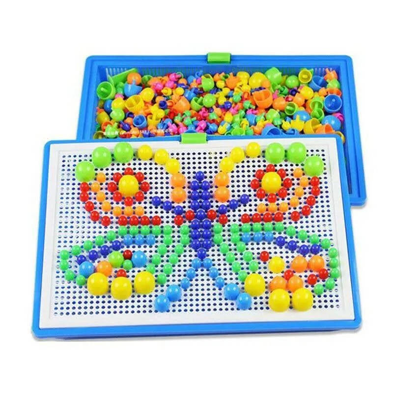 Kids Puzzle Toy Peg Board Set with Storage Stem Fine Motor Skills