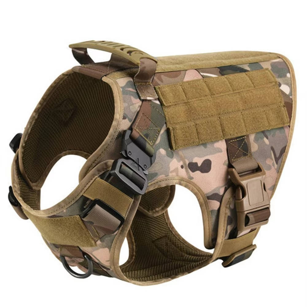 Adjustable Tactical Dog Vest Harness with Collar and Leash for Medium