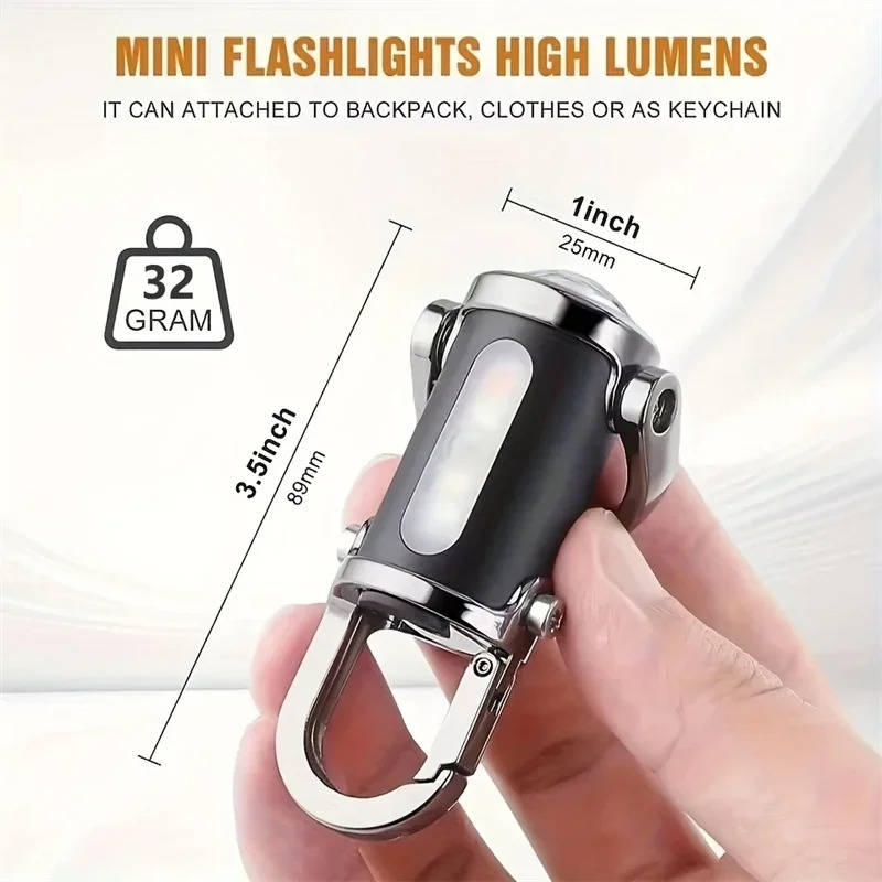 Rechargeable Keychain Flashlight Portable Compact