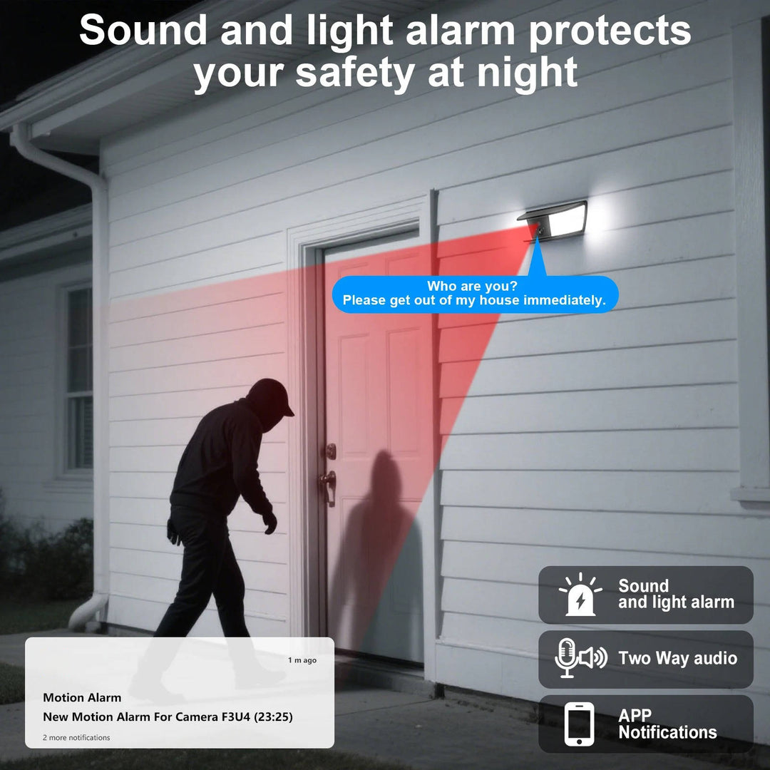 Wireless Floodlight Camera with Two-Way Audio and Human Detection