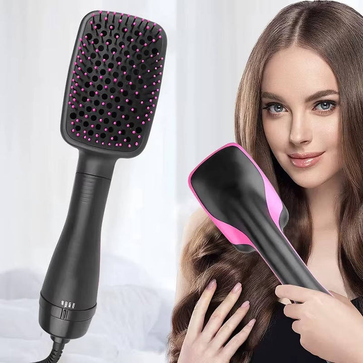 Hair Dryer Brush with Temperature Control and Ionic Technology