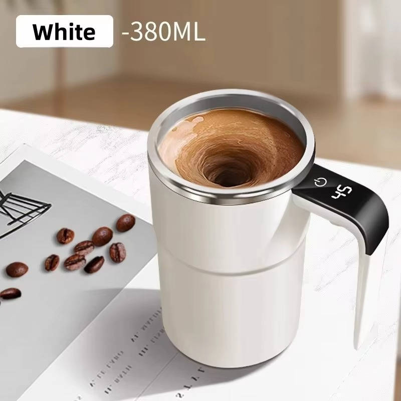 USB Rechargeable Heated Travel Coffee Mug Self-Mixing Waterproof