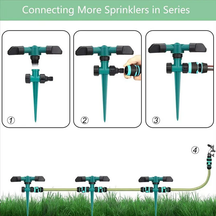 Garden Sprinkler System Set with Adjustable Nozzles