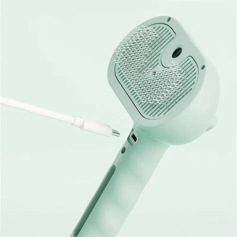 Pet Hair Steam Brush Self-Cleaning Grooming Tool