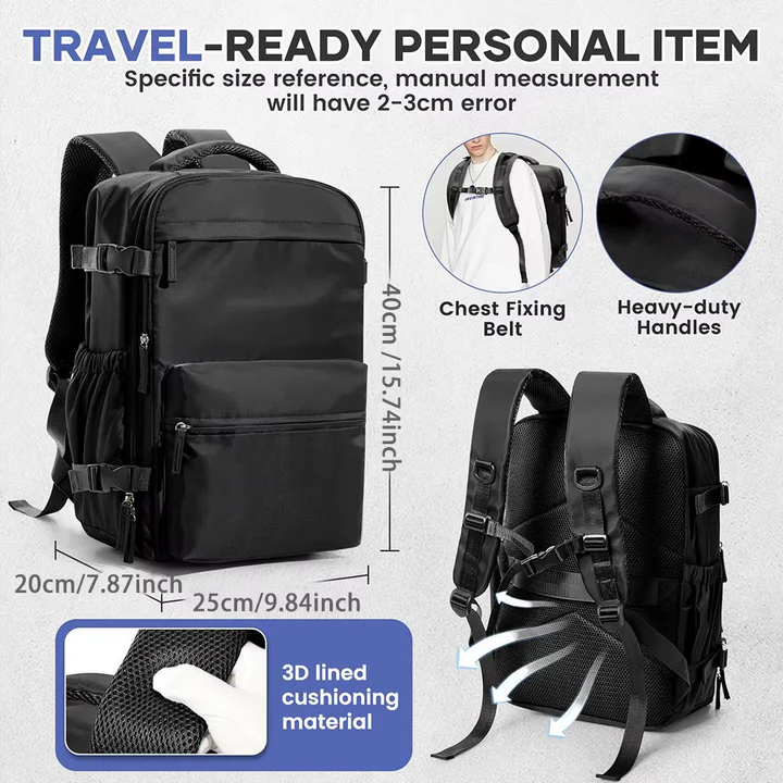 Travel Backpack Water-Resistant Fits 15.6in Devices