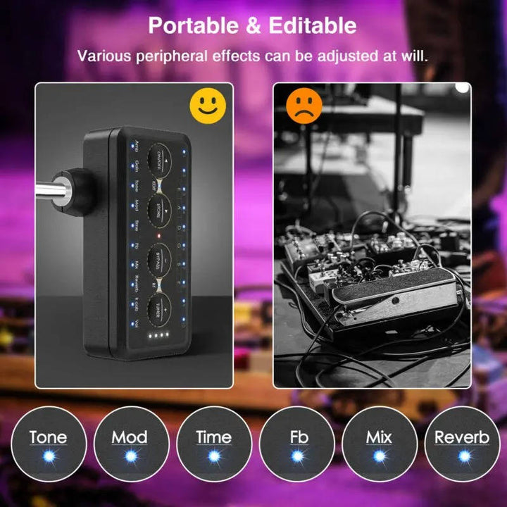 Portable Guitar Headphone Amplifier Mini Plug-In for Acoustic Bass