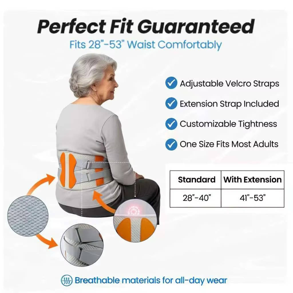 Lumbar Support Belt with Heat and Massage Features