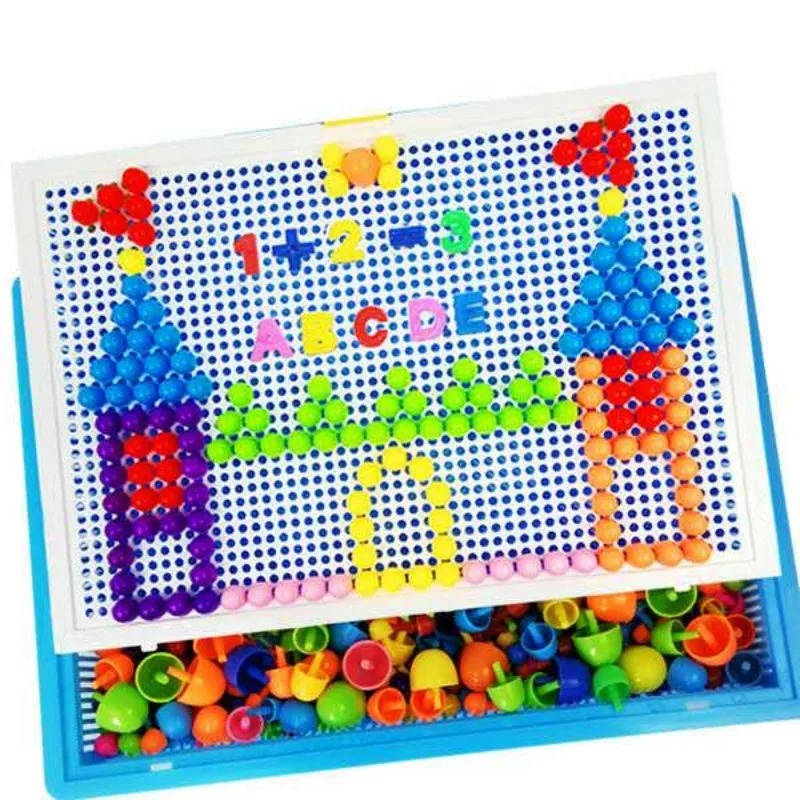 Kids Puzzle Toy Peg Board Set with Storage Stem Fine Motor Skills