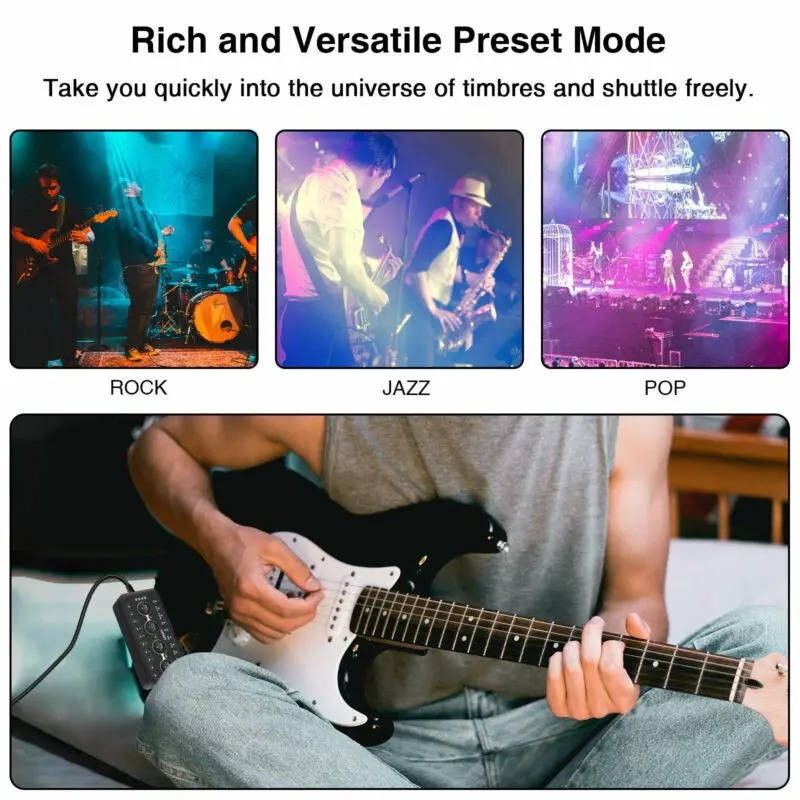 Portable Guitar Headphone Amplifier Mini Plug-In for Acoustic Bass