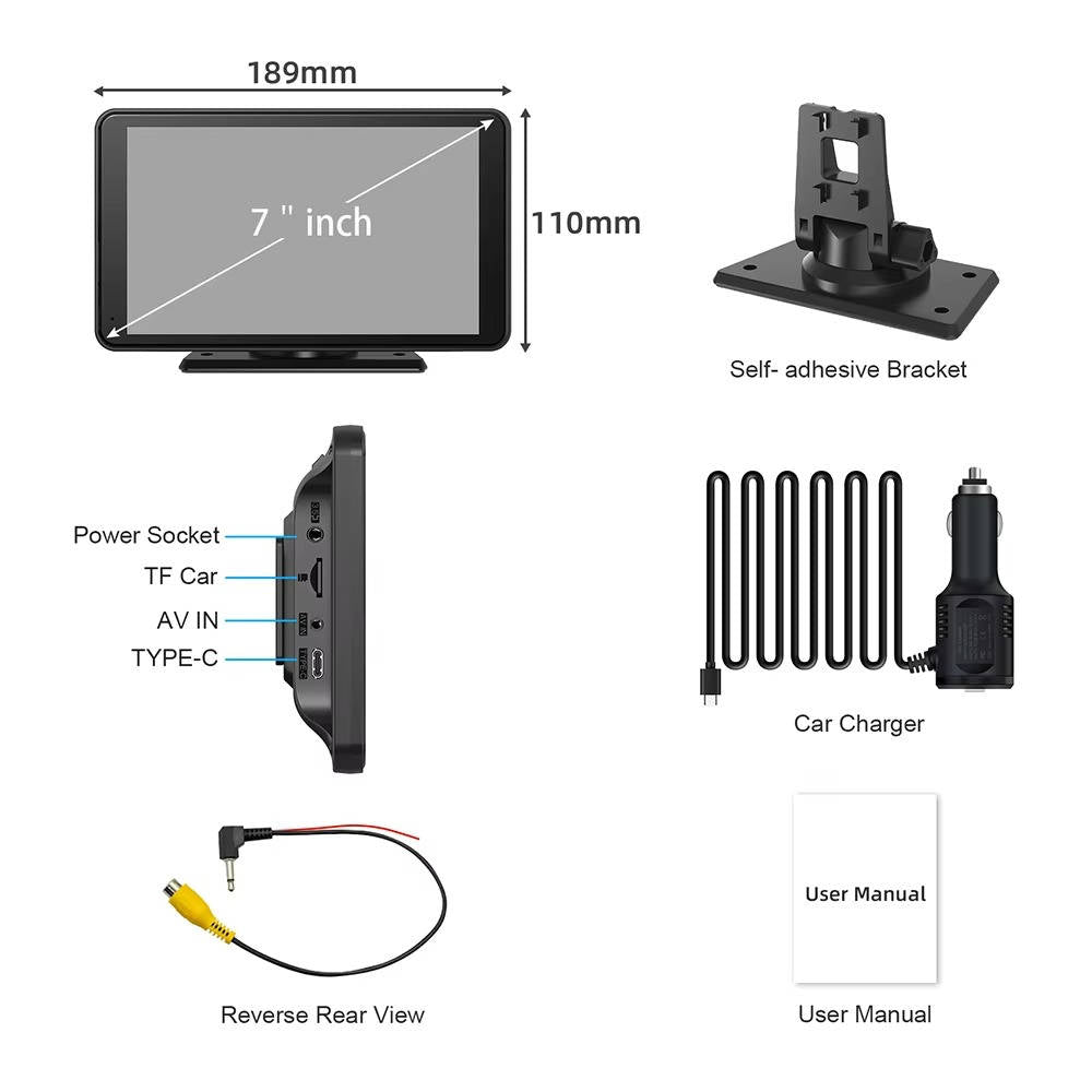 Portable Wireless CarPlay Touchscreen Compatible with iPhone and