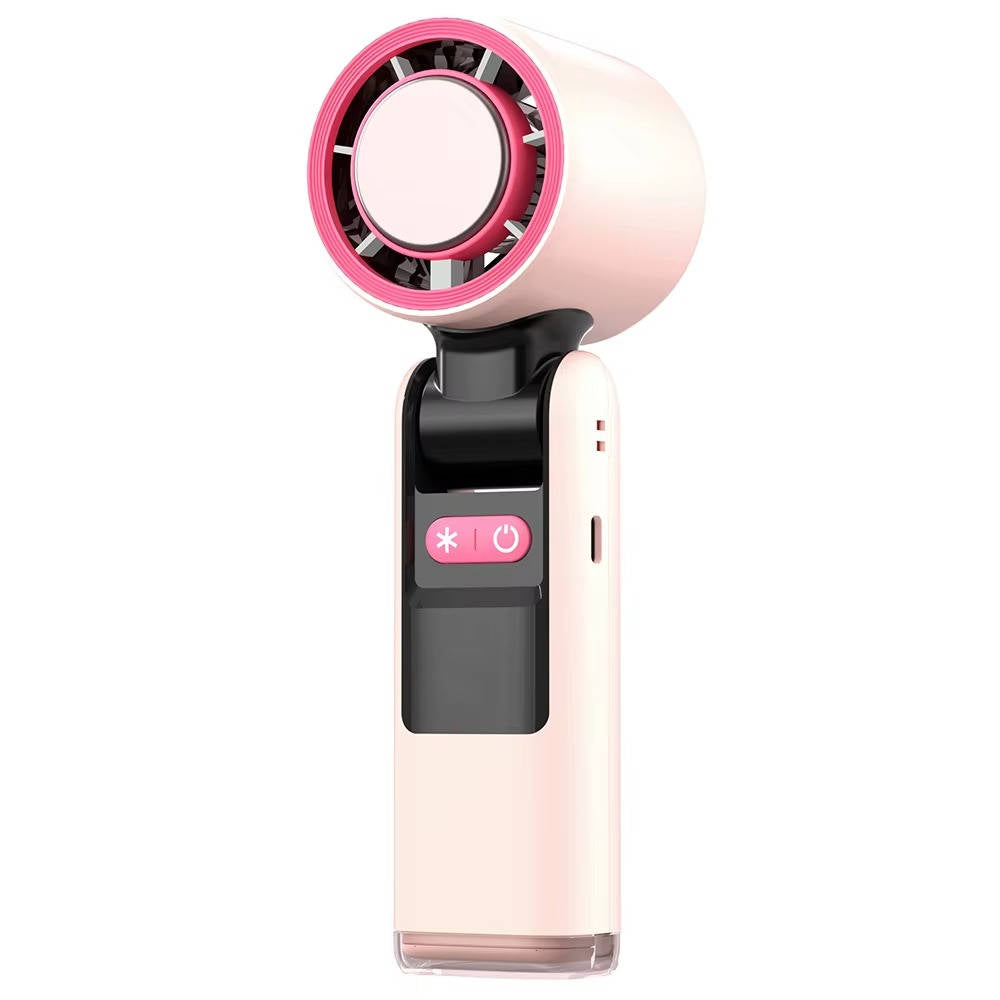 Portable Handheld Fan Rechargeable LED Battery Display Mini Turbo