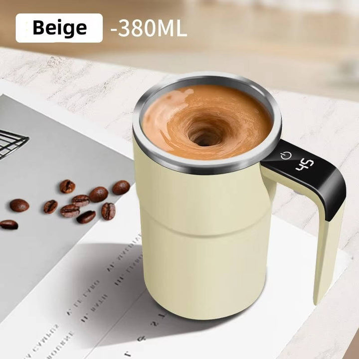 USB Rechargeable Heated Travel Coffee Mug Self-Mixing Waterproof