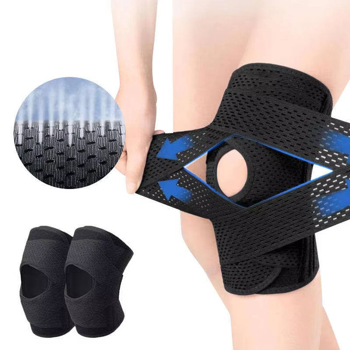 Breathable Knee Brace with Side Stabilizers Adjustable Support for