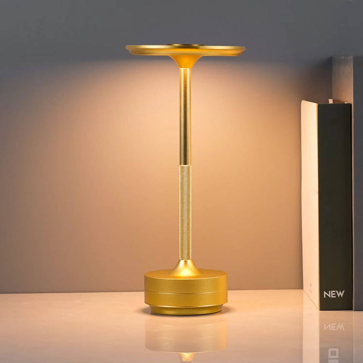 Wireless LED Table Lamp Electroplated Metal Touch Control - Lenila