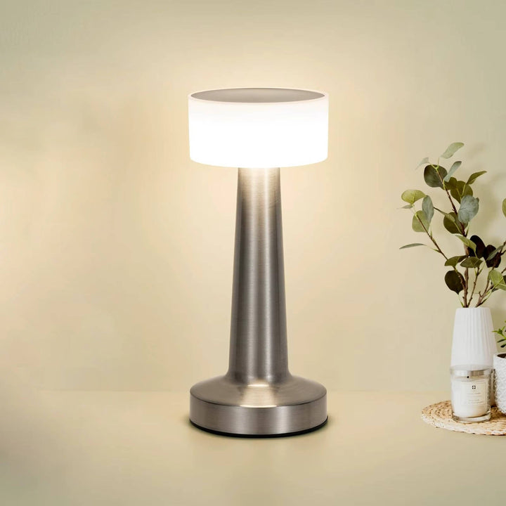 Cordless Table Lamp with Rechargeable Battery Metal Accent Ambient