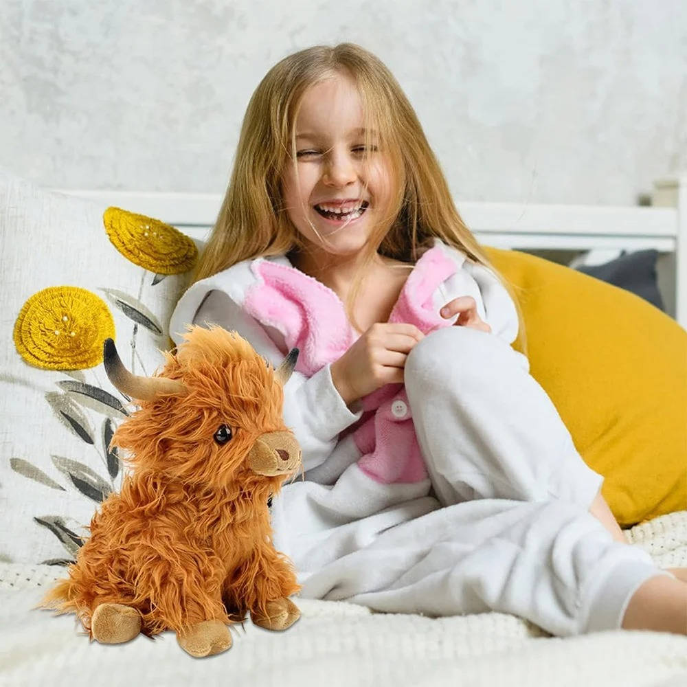 Kids Plush Stuffed Animal Soft Cuddly Cow Toy