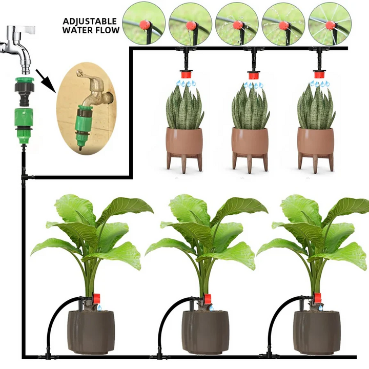 Automatic Timer Drip Irrigation System with Water-Saving Feature
