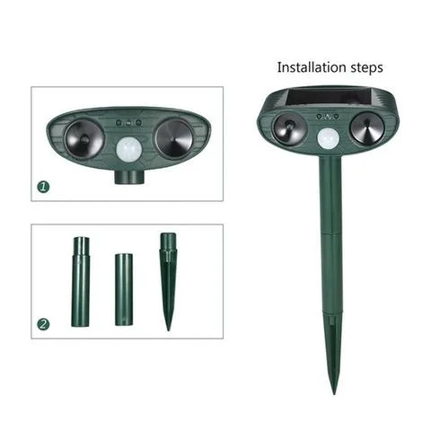 Solar Powered Ultrasonic Deer Repeller Outdoor Weatherproof