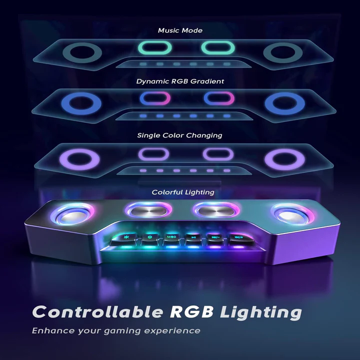 Wireless Bluetooth Desktop Speaker RGB Lighting Effects