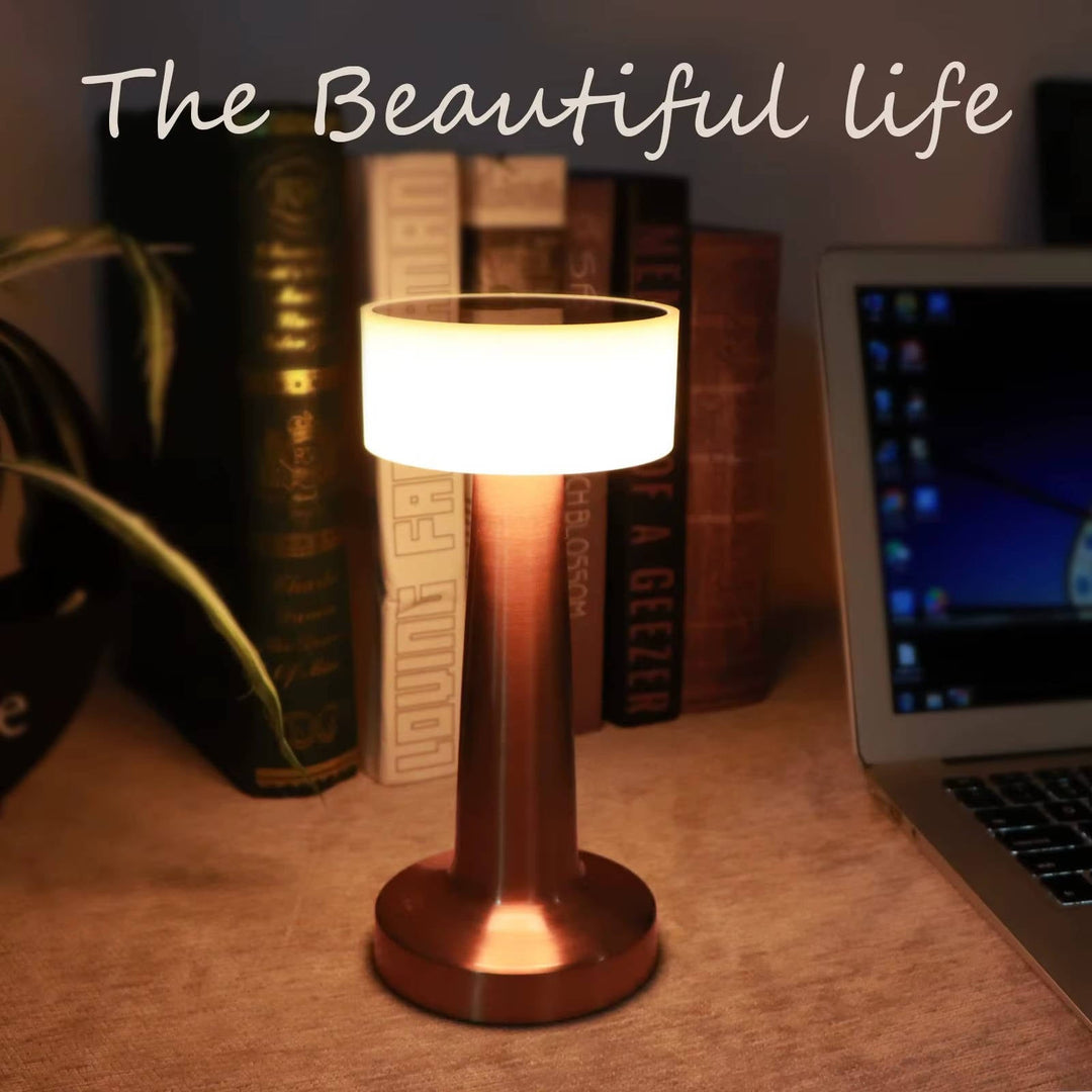 Cordless Table Lamp with Rechargeable Battery Metal Accent Ambient