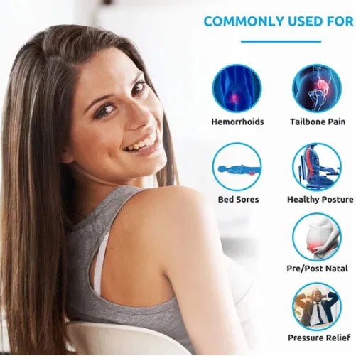 Pain Relief Cushion for Hemorrhoids and Coccyx Support