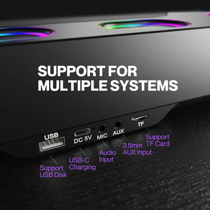 Wireless Bluetooth Desktop Speaker RGB Lighting Effects