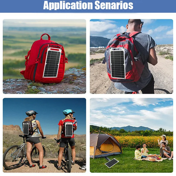 Portable Waterproof Solar Panel with USB Battery Pack