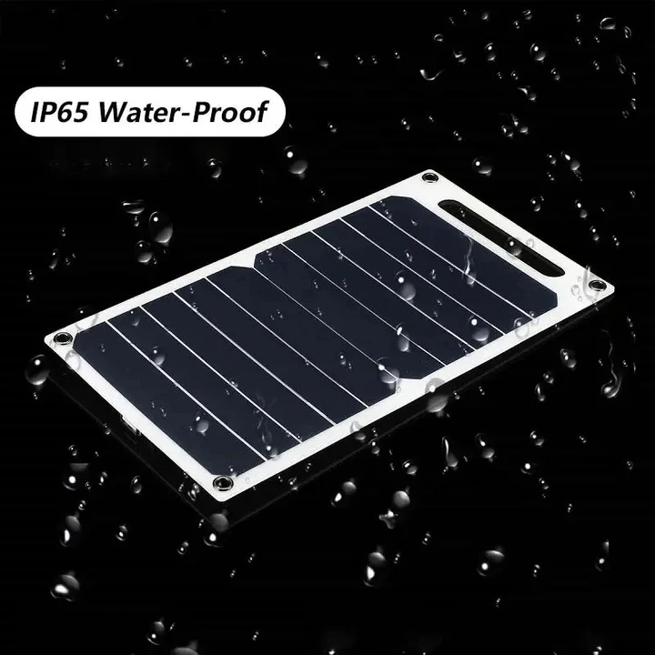 Portable Waterproof Solar Panel with USB Battery Pack