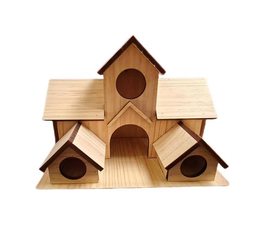 Outdoor Wooden Birdhouse Hanging Feeder Natural Material Decorative