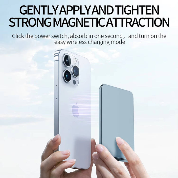 Wireless Magnetic Power Bank Aluminum Ultra Thin Portable Charger