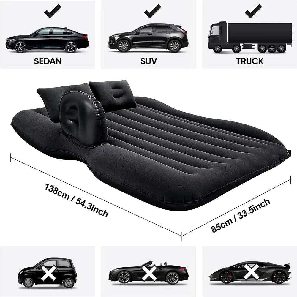 Portable Air Mattress with Pump for Car Backseat Inflatable Camping