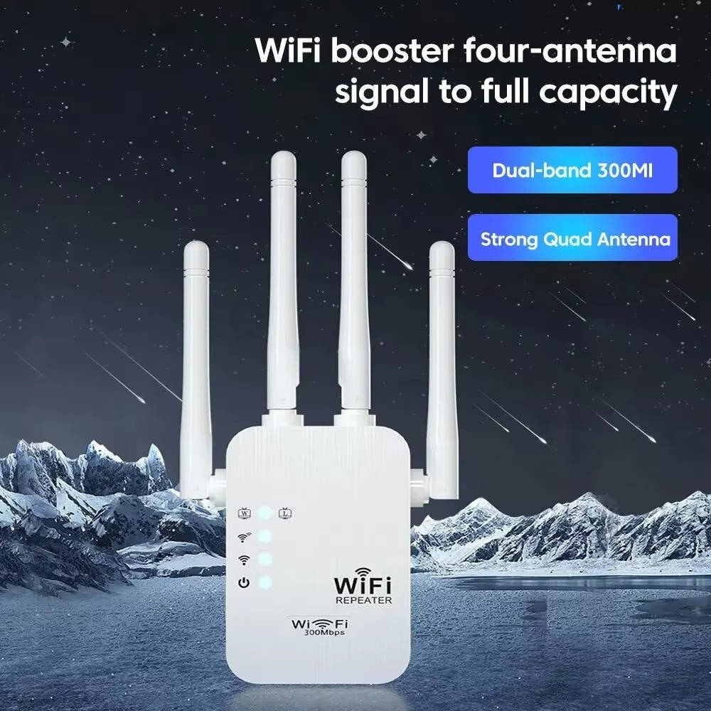 WiFi Extender Dual Band Repeater with Ethernet Port and Antennas