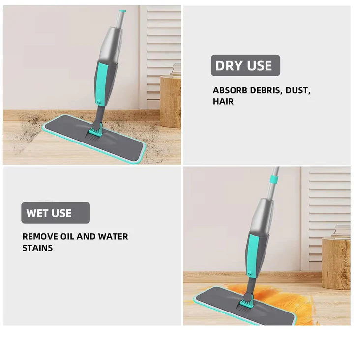 Microfiber Spray Mop with Adjustable Handle for Hard Floors