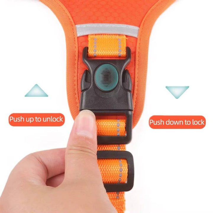 Adjustable Reflective Dog Harness Breathable Mesh No Pull Saddle
