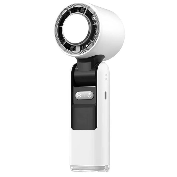 Portable Handheld Fan Rechargeable LED Battery Display Mini Turbo