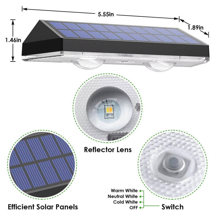 Outdoor Solar LED Fence Lights Waterproof Energy-Saving Design