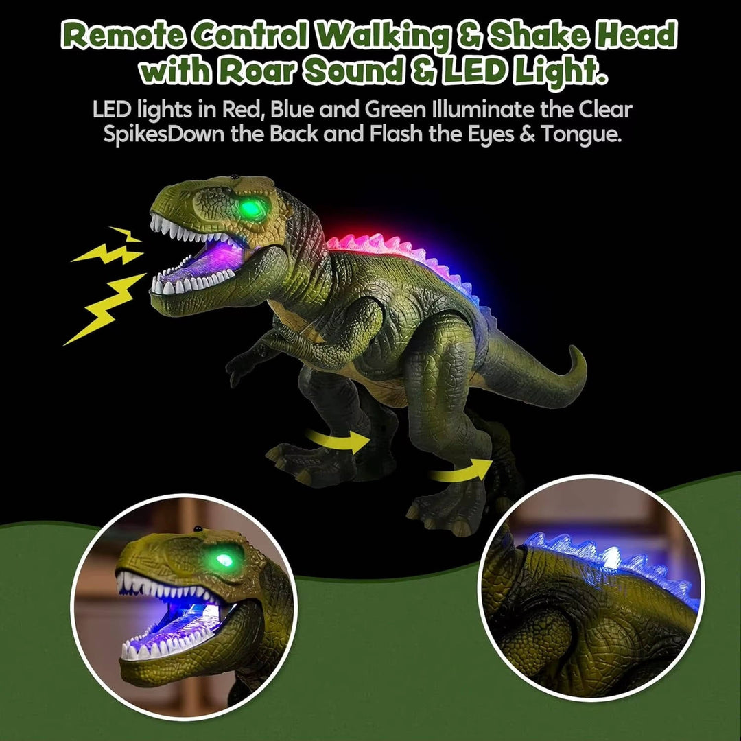 Kids Remote Control Dinosaur Toy with Mist Spray Roaring Sounds Large
