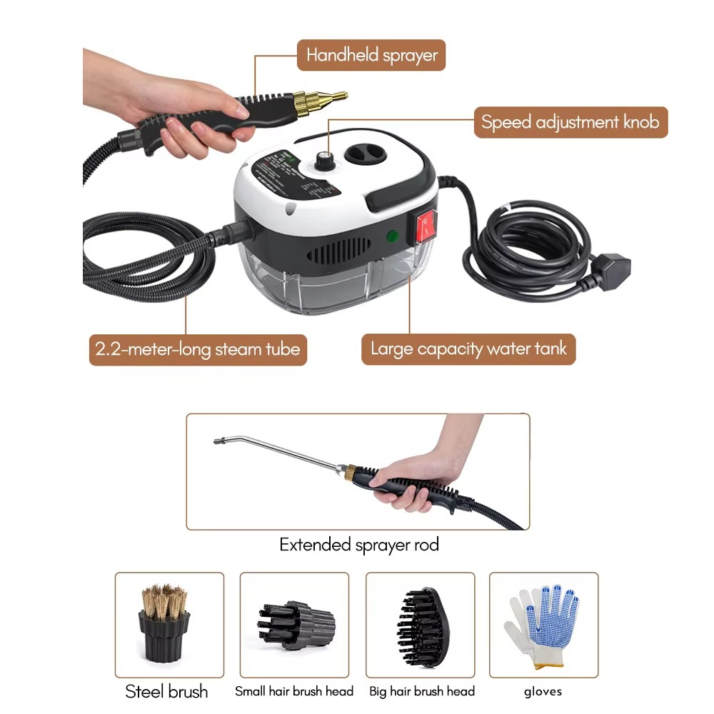 Portable Handheld Steam Cleaner 2500W Powerful Steam