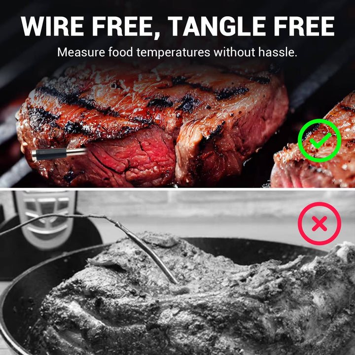 Wireless Bluetooth Meat Thermometer with App Control Waterproof Probe
