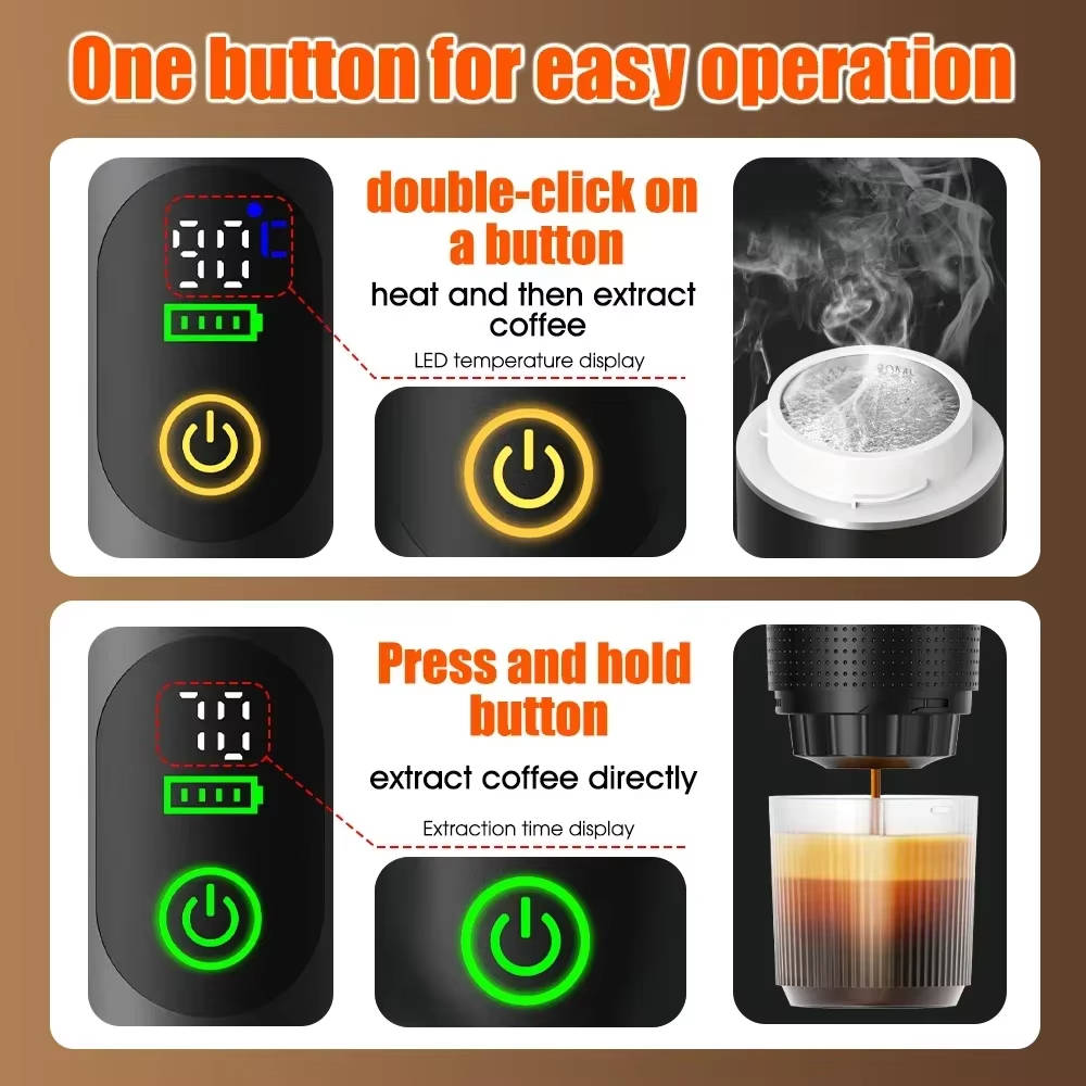 Portable Coffee Machine Compact Espresso Maker for Home and Car