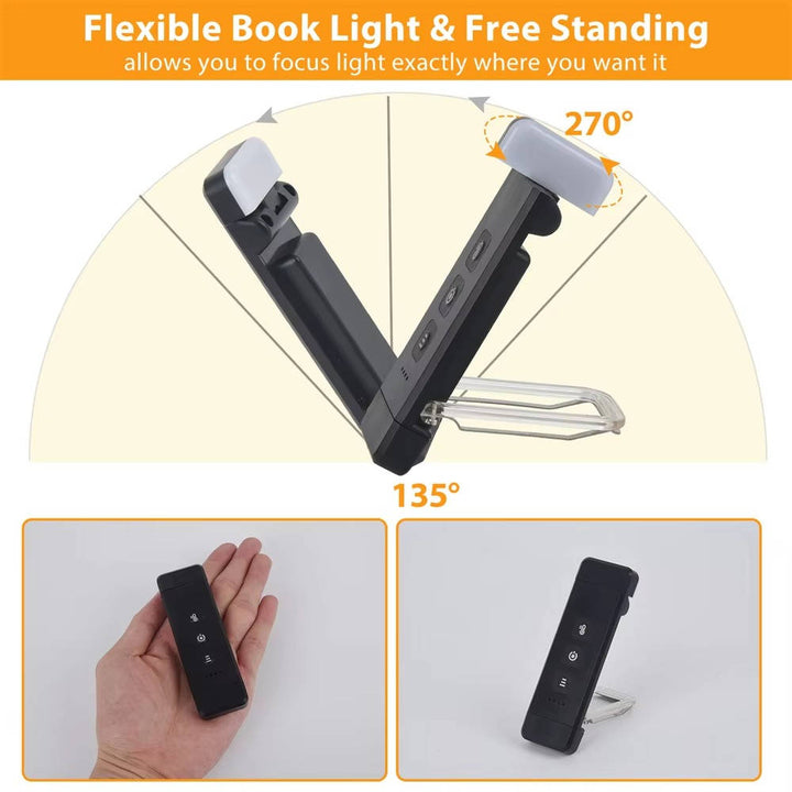 USB Rechargeable Clip-On Mini LED Reading Lamp with Timer