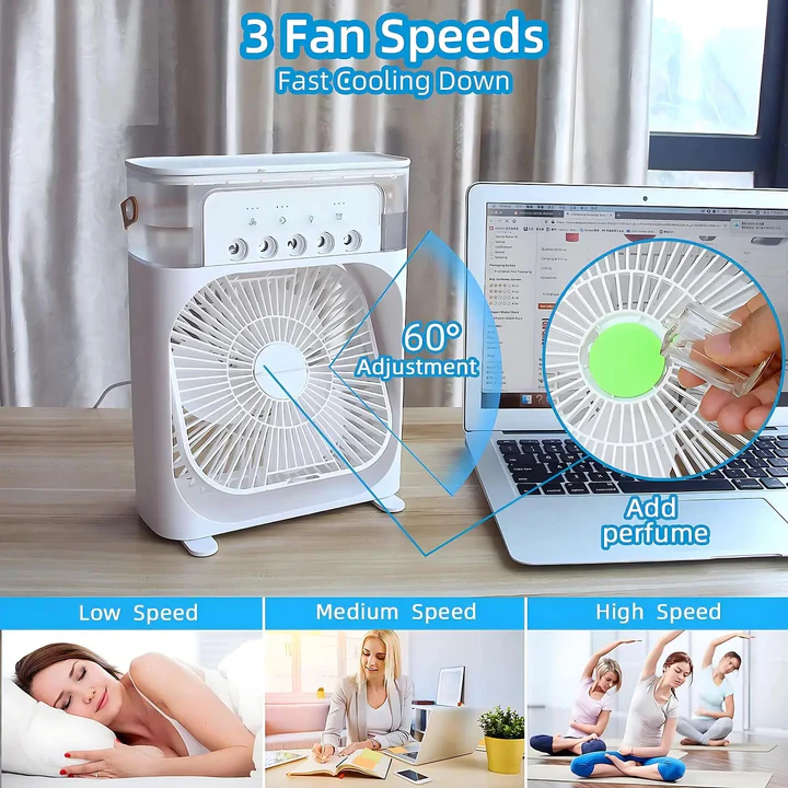 3-in-1 Fan Air Conditioner and Humidifier Portable Unit