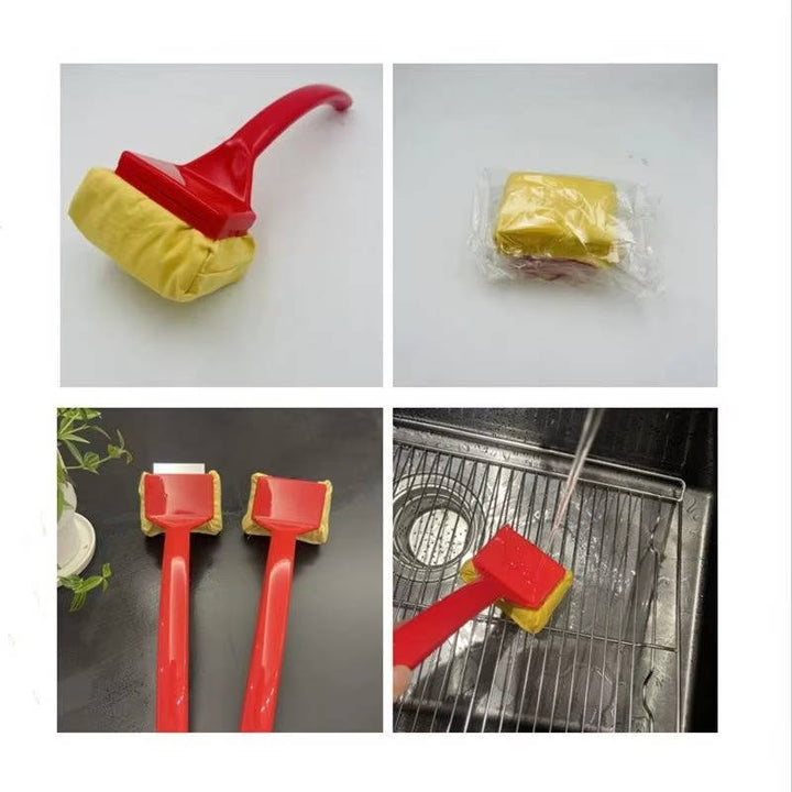 BBQ Grill Cleaning Brush with Steam Scrub Pad Long Handle